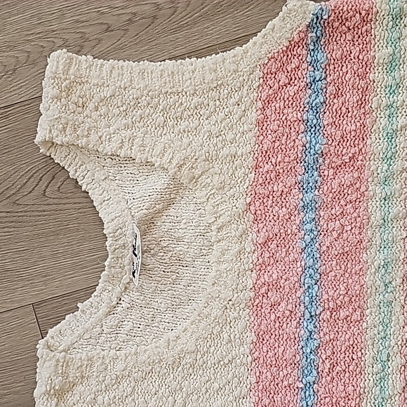 Vintage Soft Girl Pastels Eclectic Grandpa Knubby Pastel Sleeveless Top, Med - Picture 2 of 11